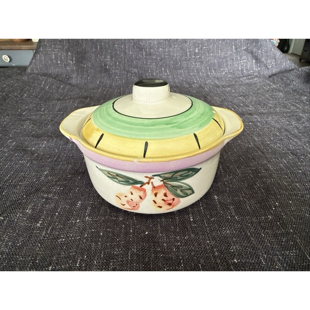 Housewares International Colorful Soufflé Bowl With Vented Lid 6.25” Ceramic